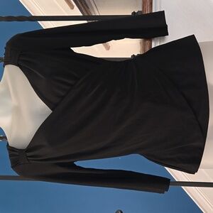 White House Black Market Surplice Black Top, XS